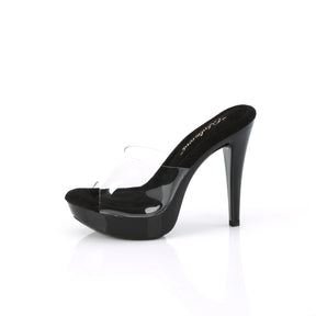 COCKTAIL-501 Black Slide High Heel Clear & Black Multi view 4