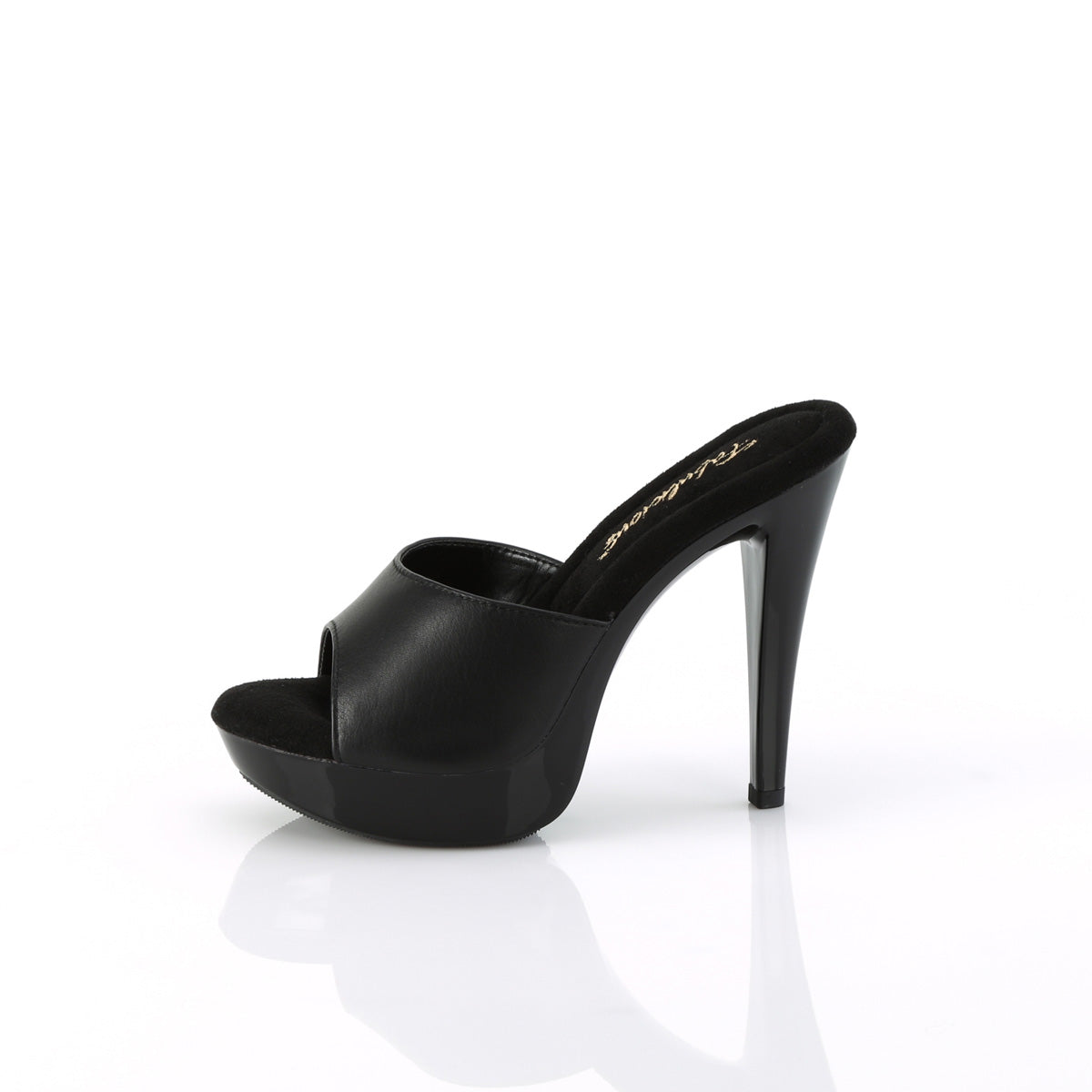 COCKTAIL-501L Black Leather Slide High Heel Black Multi view 4