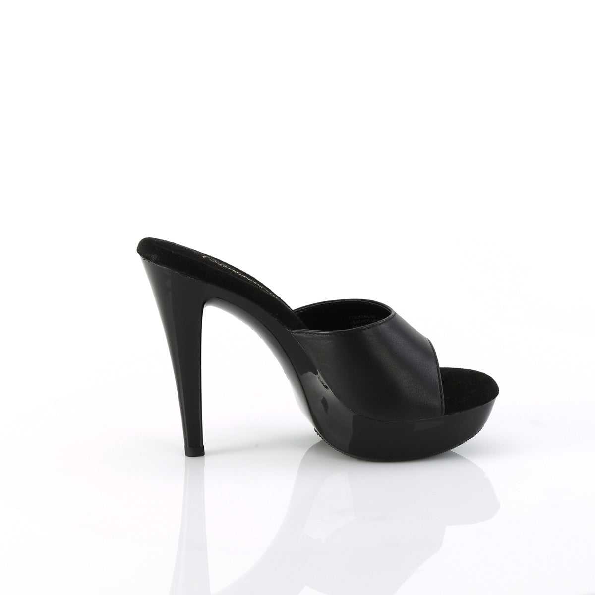 COCKTAIL-501L Black Leather Slide High Heel Black Multi view 2