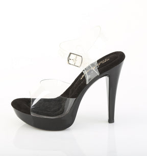 COCKTAIL-508 Clear Peep Toe High Heel Black & Clear Multi view 4