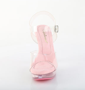 COCKTAIL-508 Clear Peep Toe High Heel Pink & Clear Multi view 5