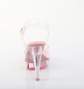 COCKTAIL-508 Clear Peep Toe High Heel Pink & Clear Multi view 3