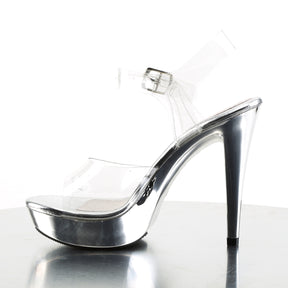 COCKTAIL-508 Clear Peep Toe High Heel Clear & Silver Multi view 4