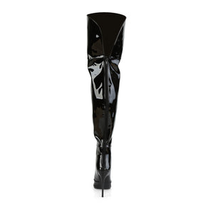 COURTLY-3012 Red Patent Thigh High Boots Black Multi view 3