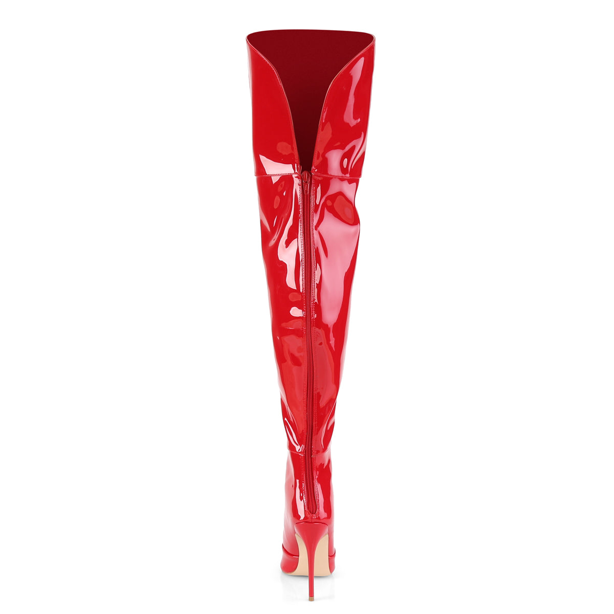 COURTLY-3012 Red Patent Thigh High Boots Red Multi view 3