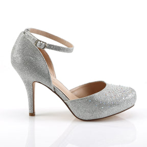 COVET-03 Nude Glitter Pump High Heel Silver Multi view 2