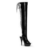 DELIGHT-3017 Black Thigh High Boots