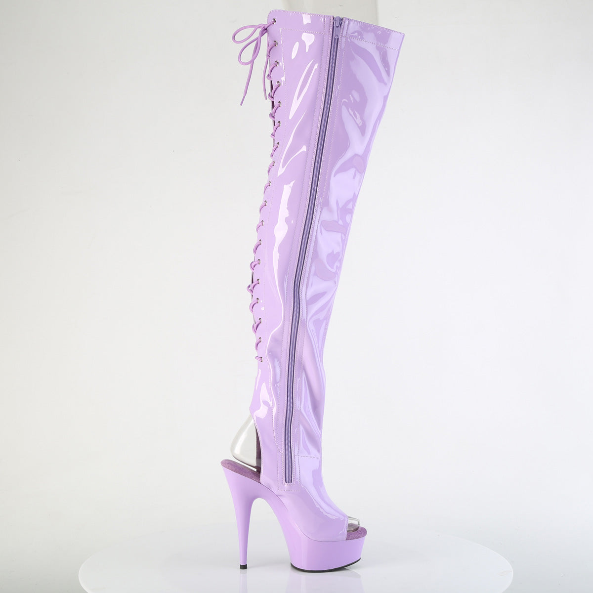 DELIGHT-3017 Lavender Thigh High Boots Purple Multi view 2