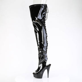 DELIGHT-4017 Back Lace Stretch Crotch Boot