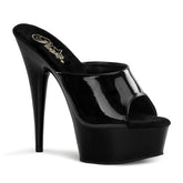 DELIGHT-601 Black & Clear Peep Toe High Heel