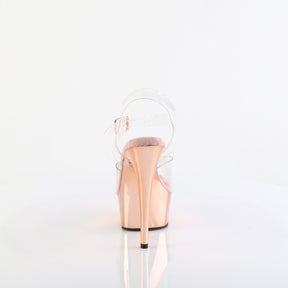 DELIGHT-608 Rose Gold & Clear Peep Toe High Heel Rose Gold & Clear Multi view 3