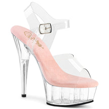 DELIGHT-608 Rose Gold & Clear Ankle Peep Toe High Heel