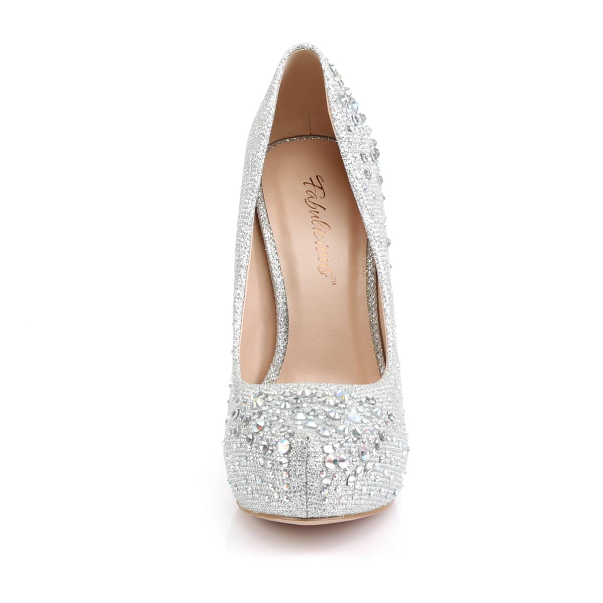 DESTINY-06R Silver Rhinestone Heels