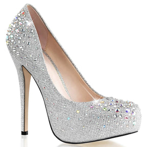 DESTINY-06R Silver Rhinestone Heels