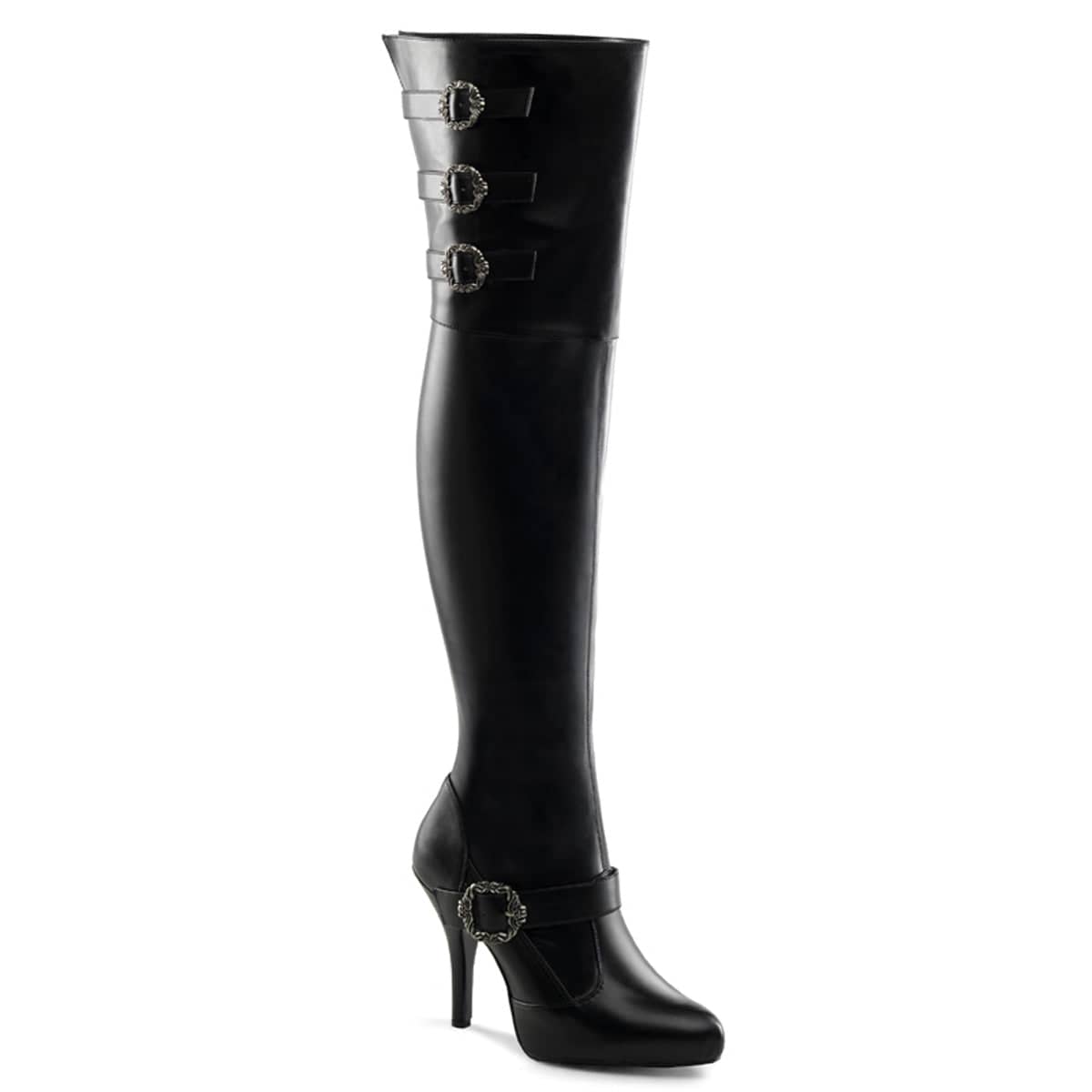 DIVA-3006X Black Thigh High Boots