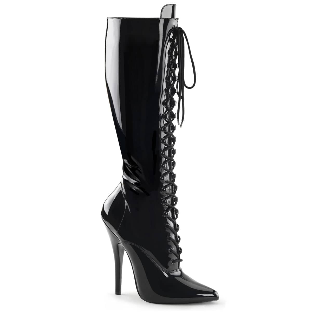 DOMINA-2020 Lace Up Stiletto Knee High Boots