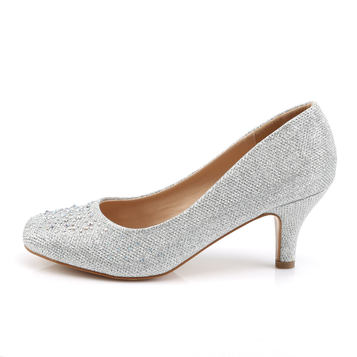 DORIS-06 Nude Glitter Pumps Heel Silver Multi view 4