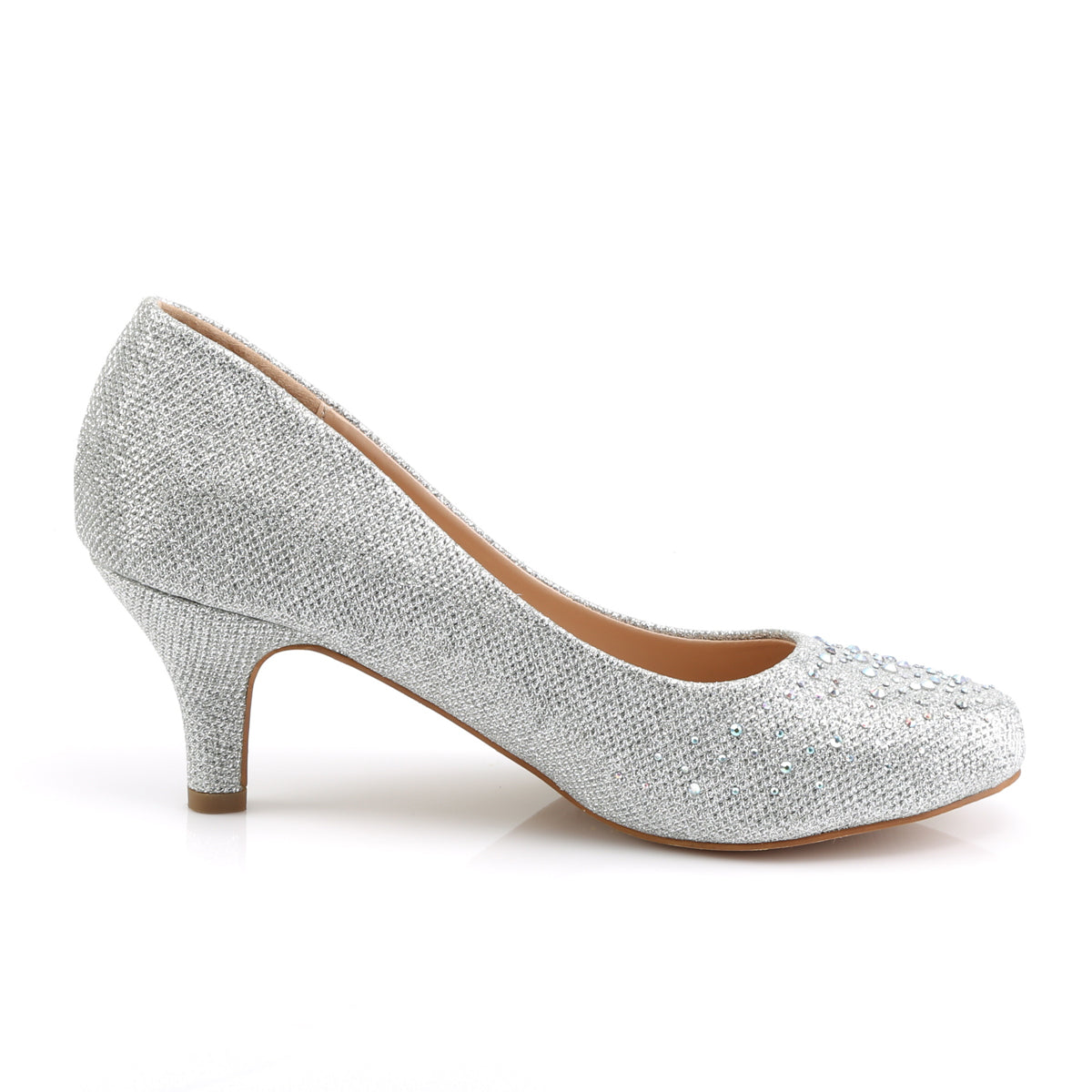 DORIS-06 Nude Glitter Pumps Heel Silver Multi view 2