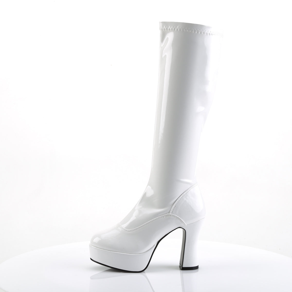 EXOTICA-2000 Black Patent Knee High Boots White Multi view 4