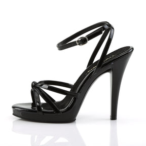 FLAIR-436 Black Leather Strappy Sandal  Multi view 4