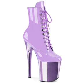 FLAMINGO-1020 Purple Chrome Platform Ankle Boots