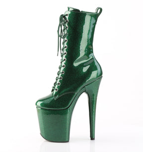 FLAMINGO-1040GP Emerald Glitter Platform Ankle Boots