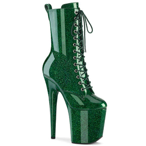 FLAMINGO-1040GP Emerald Glitter Platform Ankle Boots