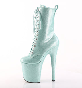 FLAMINGO-1040GP Mint Glitter Platform Ankle Boots