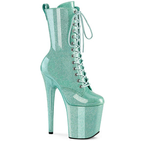 FLAMINGO-1040GP Mint Glitter Platform Ankle Boots