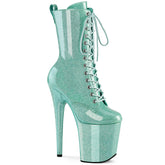 FLAMINGO-1040GP Mint Glitter Platform Ankle Boots