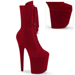 FLAMINGO-1045VEL Velvet Lace-Up Front Ankle Boot