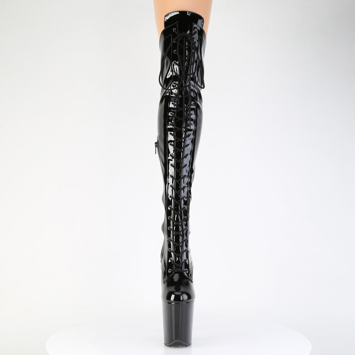 FLAMINGO-3014 Black Thigh High Platform Boots