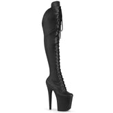 FLAMINGO-3014 Black Thigh High Platform Boots