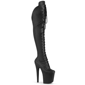 FLAMINGO-3014 Black Thigh High Platform Boots