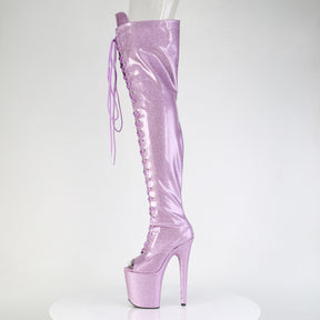 FLAMINGO-3021GP Peep Toe Lace-Up Thigh Boot Purple Multi view 4