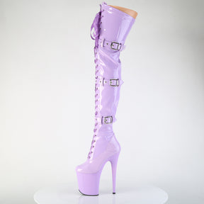 FLAMINGO-3028 Black Patent Thigh High Boots Purple Multi view 4