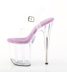 FLAMINGO-808 Clear with Lavender Sole Platform Sandals