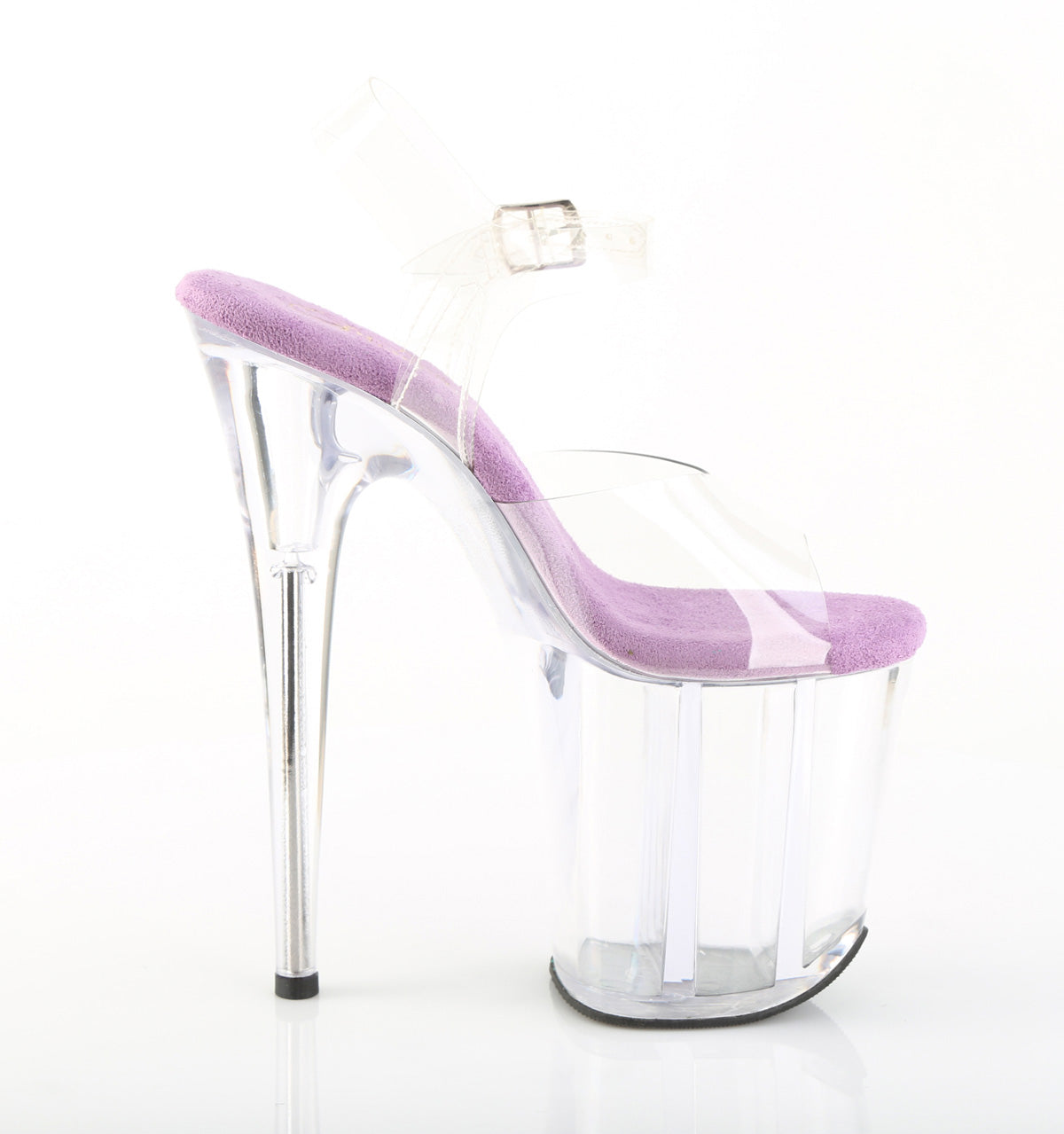 FLAMINGO-808 Clear with Lavender Sole Platform Sandals