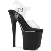 FLAMINGO-808 Matte Black & Clear Platform Heels