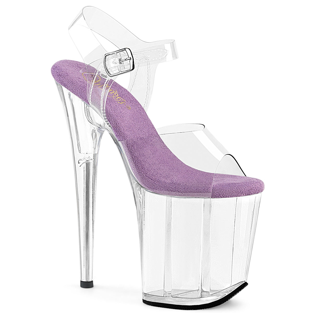 FLAMINGO-808 Clear with Lavender Sole Platform Sandals