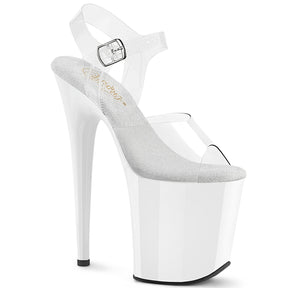 FLAMINGO-808 White & Clear Platform Sandals