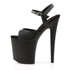 FLAMINGO-809 Black Ankle Peep Toe High Heel