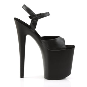 FLAMINGO-809 Black Ankle Peep Toe High Heel