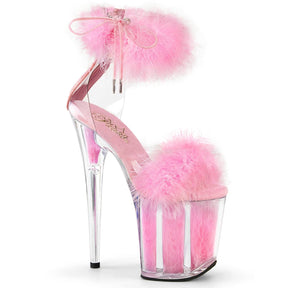 FLAMINGO-824F Marabou Fur Ankle Cuff Sandal