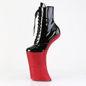 FORBIDDEN-1020BEJ Heelless Platform Ankle Boots Black & Red Multi view 4