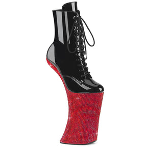 FORBIDDEN-1020BEJ Heelless Platform Ankle Boots