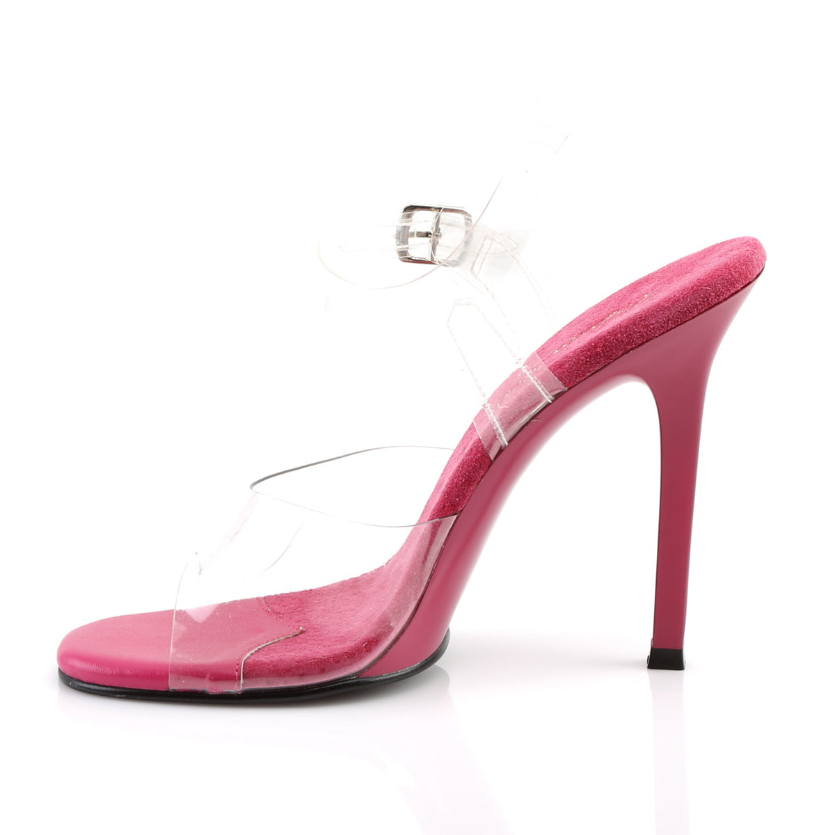 GALA-08 Clear Ankle Peep Toe High Heel Clear & Pink Multi view 4