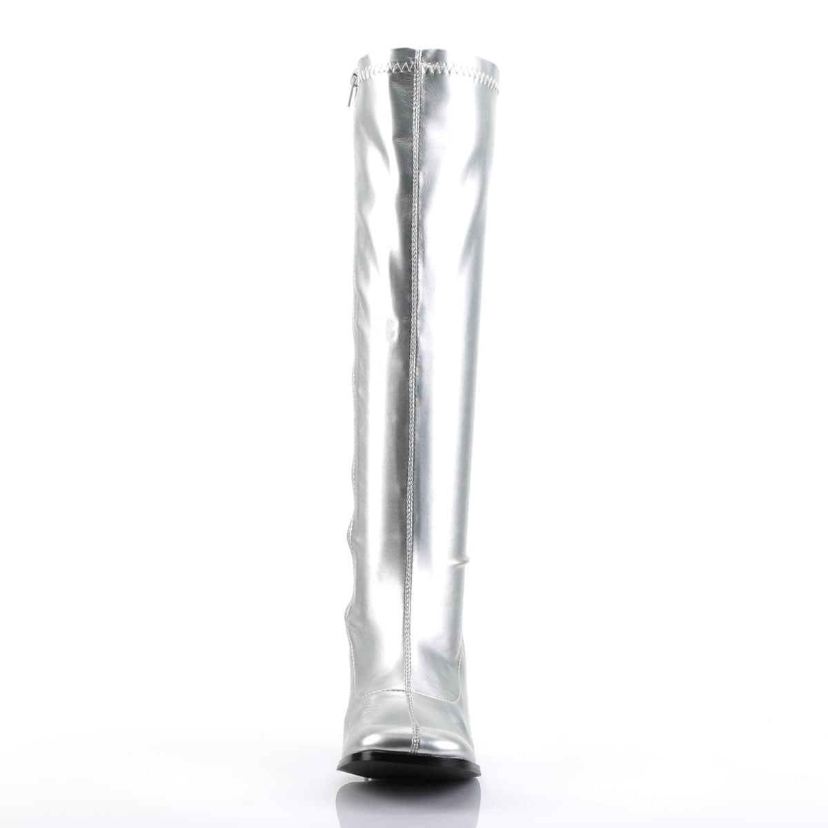 GOGO-300 Silver Knee High Boots