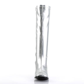 GOGO-300 Silver Knee High Boots