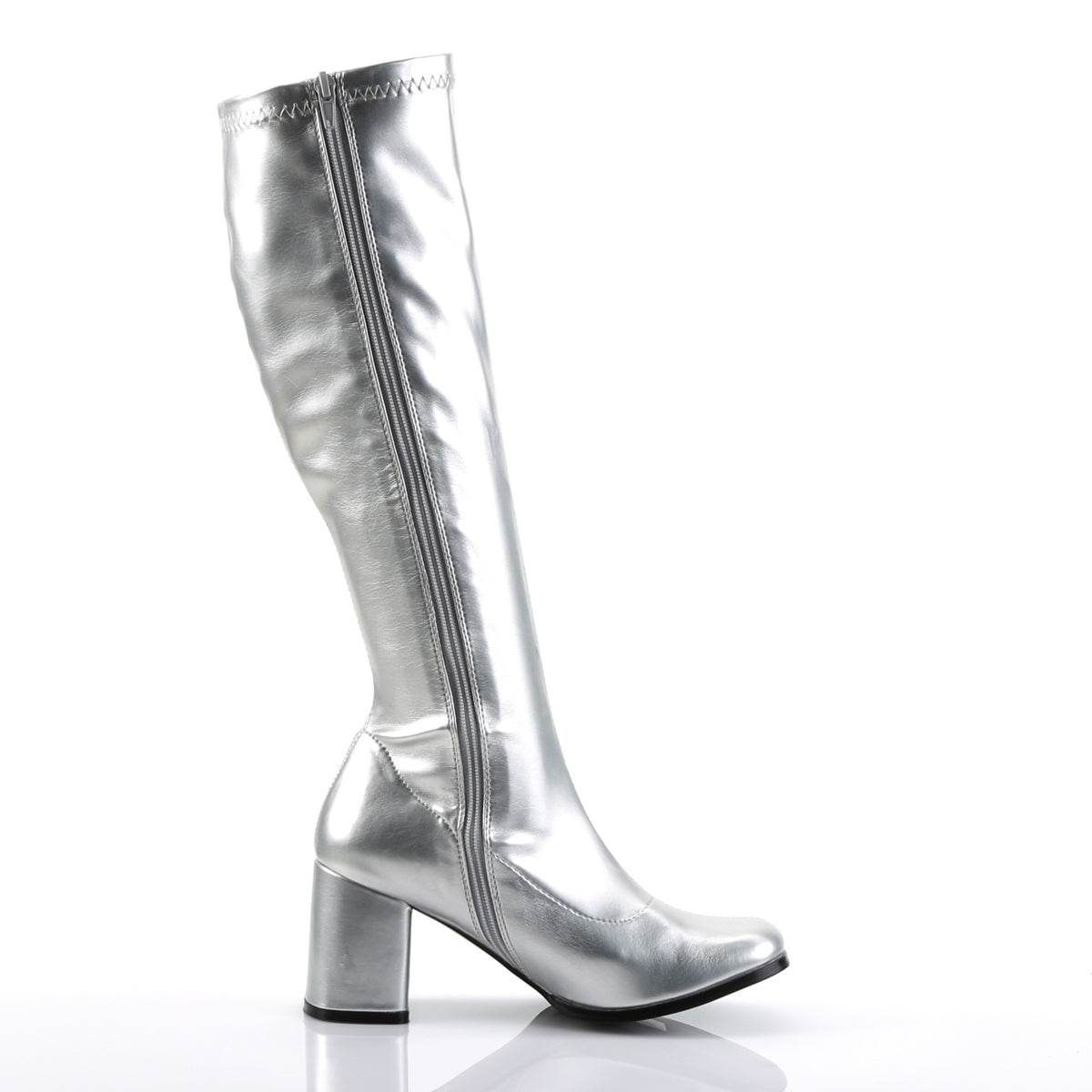 GOGO-300 Silver Matte Knee High Boots Silver Multi view 2